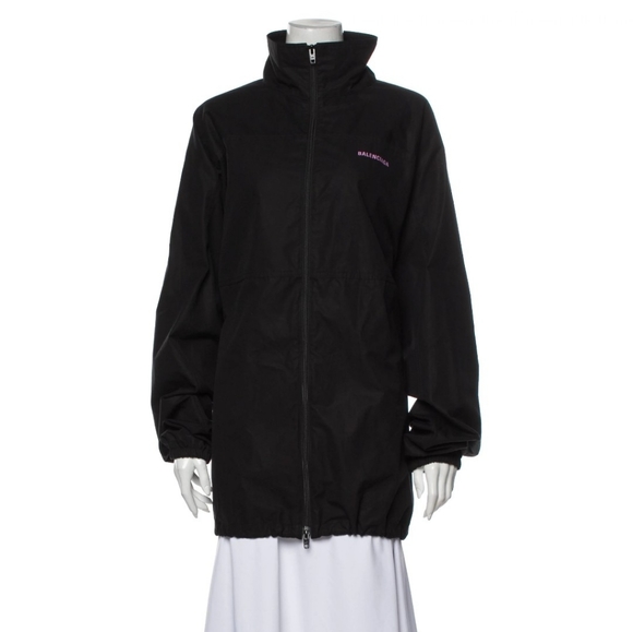 Authentic-BNWT Balenciaga Poplin Jacket blk/pink - Picture 2 of 2